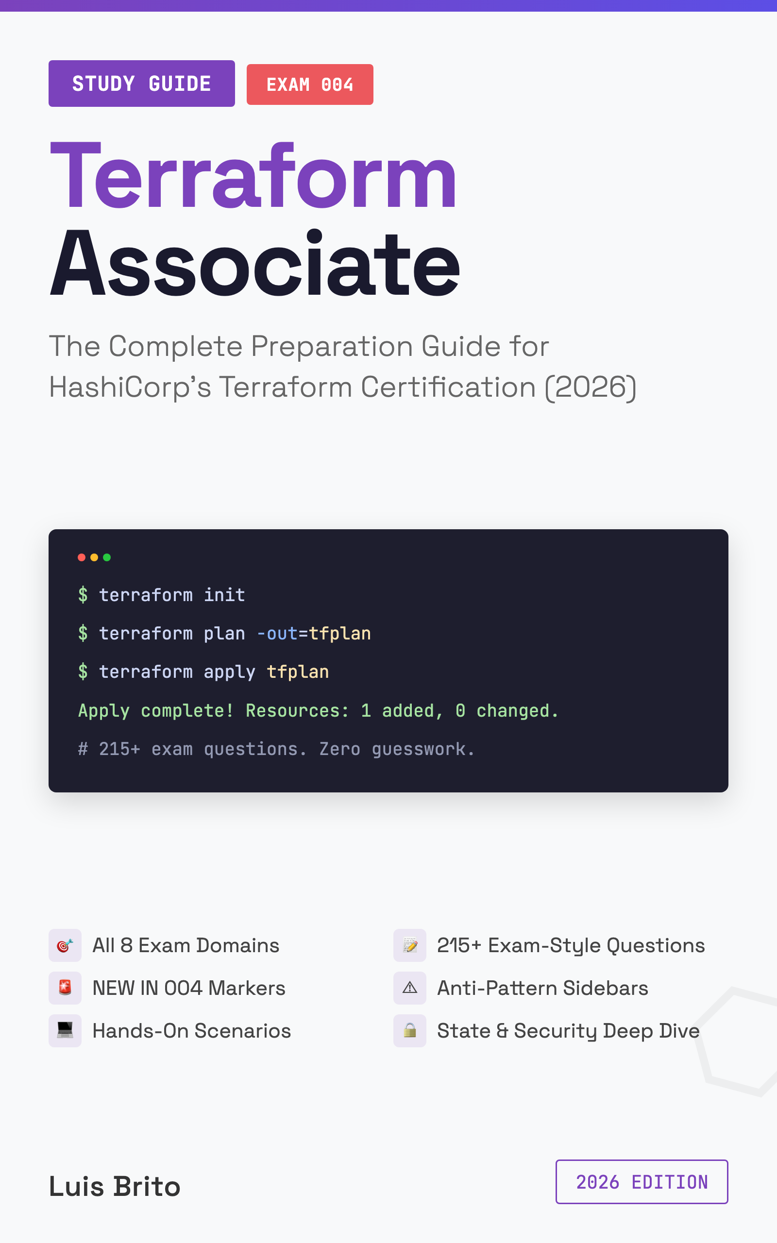 Terraform Associate 004 Exam Prep: The Complete Study Guide (2026 Edition) by Luis Brito